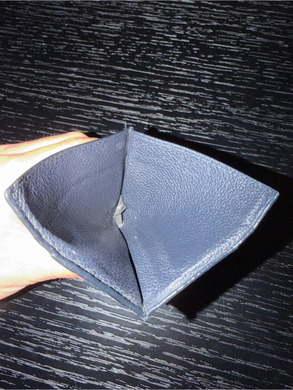 Prada Navy Leather Card & Key Holder with Logo Triangle